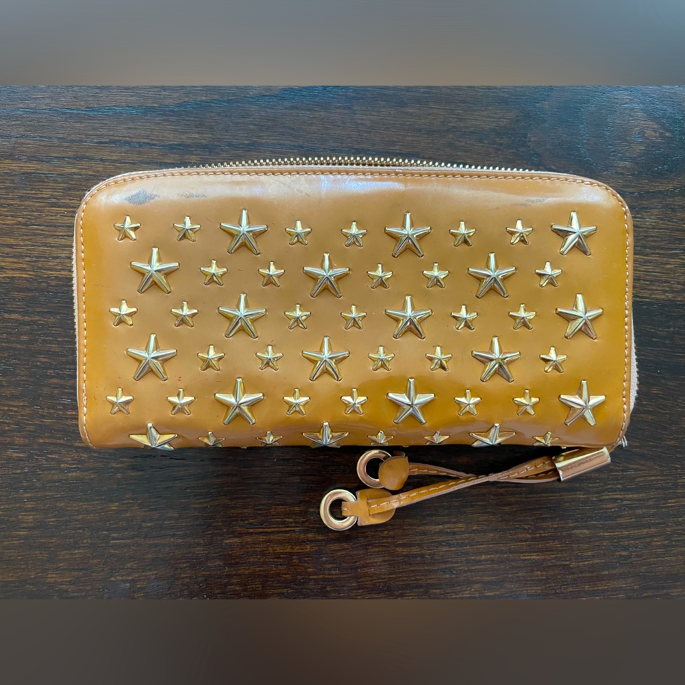 Jimmy Choo filipa patent leather star wallet
